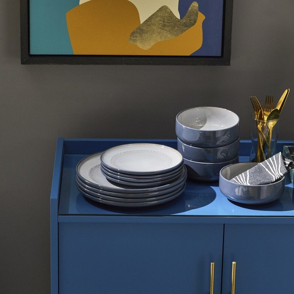 NWT Luxury Reactive Glaze 4 Piece Salad Plate Set, Ash - Picture 2 of 3